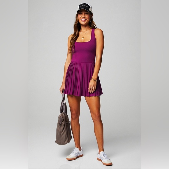 Fabletics Dress Women's Size Small Berry Blast Hot Shot Pleated Skort Mini - Picture 8 of 10